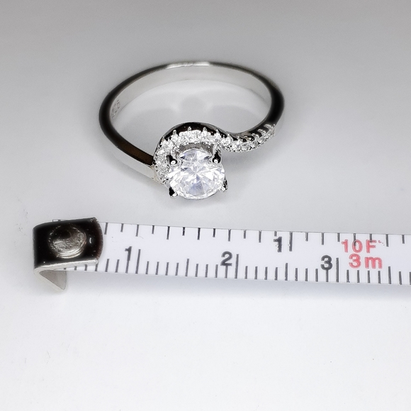 🎀925 Silver White Sapphire Spiral Ring - Picture 5 of 7